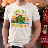Merry Rex-mas Kerstmis Dinosaur Cute Dino Tri-Blend Shirt