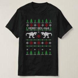 Merry rexmas dinosaur t-rex Ugly KerstSweater T-shirt