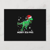 Merry Rexmas Funny Santa Dinosaur Kerstmis Pajama Briefkaart (Voorkant)