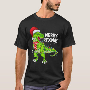 Merry Rexmas Pajamas Kerstmis Trex Dinosaur Boom T-shirt