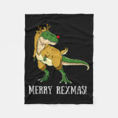 Merry Rexmas Reindeer T-rex Rudolph Dinosaur Chris Fleece Deken (Voorkant)