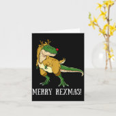 Merry Rexmas Reindeer T-rex Rudolph Dinosaur Chris Kaart (Gele Bloem)