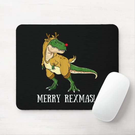 Merry Rexmas Reindeer T-rex Rudolph Dinosaur Chris Muismat (Met muis)