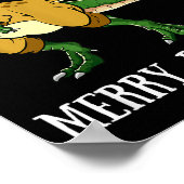 Merry Rexmas Reindeer T-rex Rudolph Dinosaur Chris Poster (Hoek)