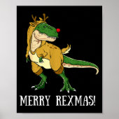 Merry Rexmas Reindeer T-rex Rudolph Dinosaur Chris Poster (Voorkant)