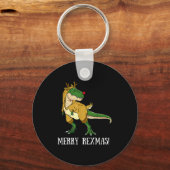 Merry Rexmas Reindeer T-rex Rudolph Dinosaur Chris Sleutelhanger (Voorkant)
