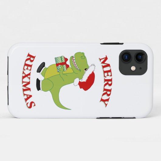 Merry Rexmas T-Rex dinosaurus ontwerp Case-Mate iPhone Case (Achterkant (horizontaal))