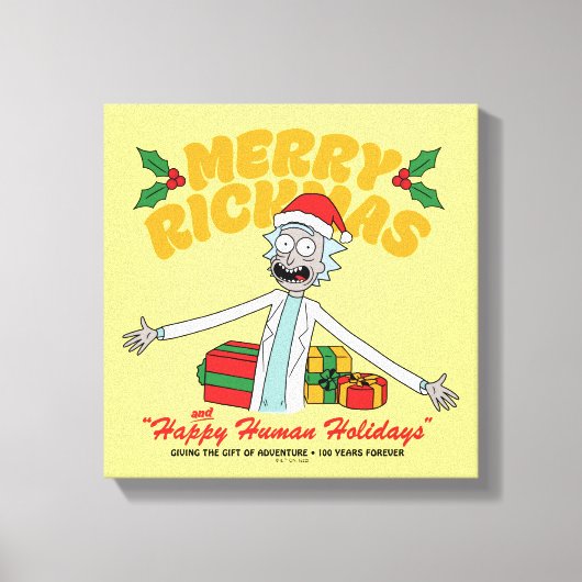 Merry Rickmas and Happy Human Holidays Canvas Afdruk (Voorkant)