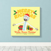 Merry Rickmas and Happy Human Holidays Canvas Afdruk (Insitu (Houten vloer))