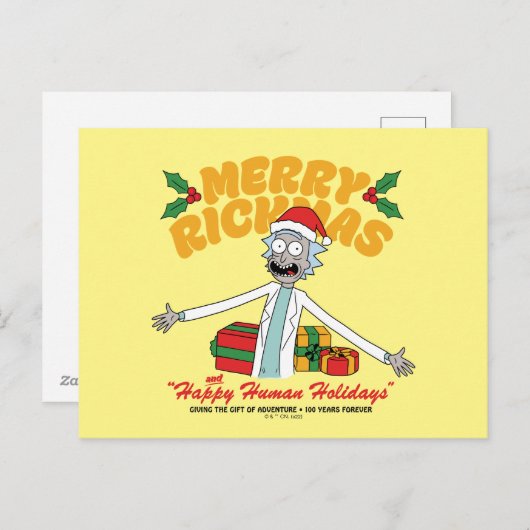 Merry Rickmas and Happy Human Holidays Feestdagenkaart (Voorkant / Achterkant)