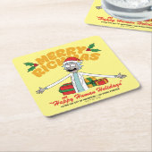 Merry Rickmas and Happy Human Holidays Kartonnen Onderzetters (Schuin)