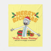 Merry Rickmas en Happy Human Feestdagen Fleece Deken (Voorkant)