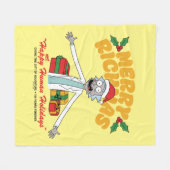 Merry Rickmas en Happy Human Feestdagen Fleece Deken (Voorkant (Horizontaal))