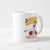 Merry Rickmas en Happy Human Feestdagen Grote Koffiekop (Voorkant rechts)