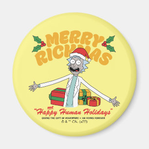 Merry Rickmas en Happy Human Feestdagen Magneet