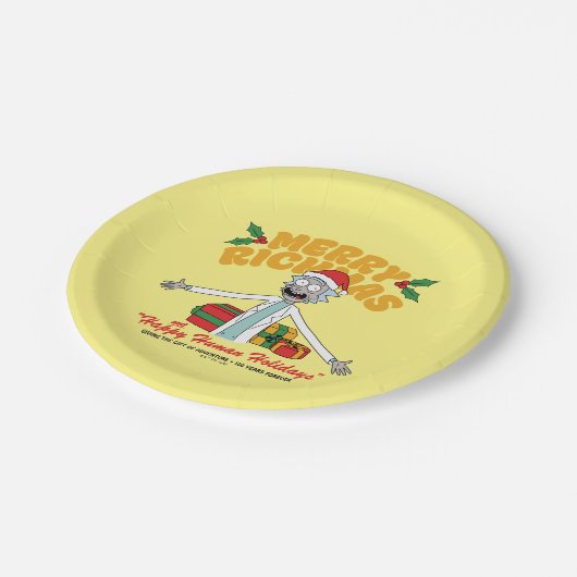 Merry Rickmas en Happy Human Feestdagen Papieren Bordje (Gekanteld)