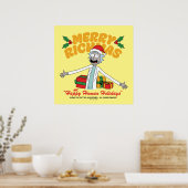 Merry Rickmas en Happy Human Feestdagen Poster (Keuken)