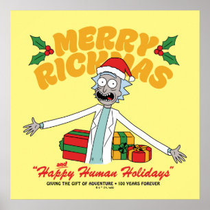 Merry Rickmas en Happy Human Feestdagen Poster