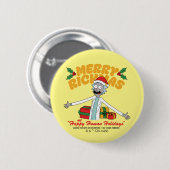 Merry Rickmas en Happy Human Feestdagen Ronde Button 5,7 Cm (Voorkant /achterkant)