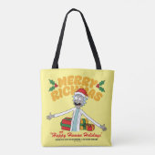 Merry Rickmas en Happy Human Feestdagen Tote Bag (Achterkant)