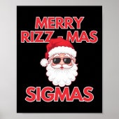 Merry Rizz Mas Sigmas Christmas Rizzmas Funny Sant Poster (Voorkant)
