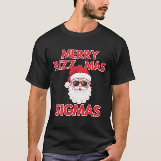 Merry Rizz Mas Sigmas Christmas Rizzmas Funny Sant T-shirt (Voorkant)
