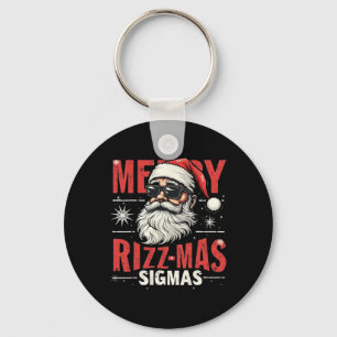 Merry Rizz Mas Sigmas - Cool Santa Face Gen Alpha Sleutelhanger