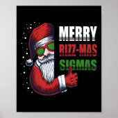 Merry Rizz Mas Sigmas Funny Gen- Alpha X-mas Santa Poster (Voorkant)