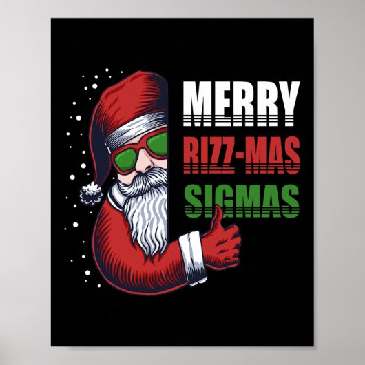 Merry Rizz Mas Sigmas Funny Gen- Alpha X-mas Santa Poster (Voorkant)