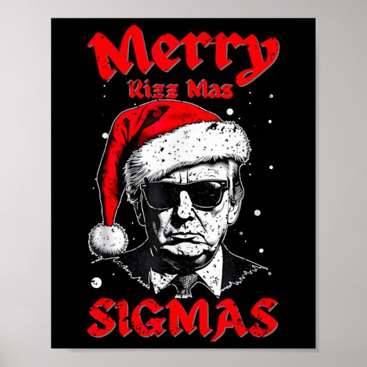 Merry Rizz Mas Sigmas Funny Gen Alpha X-mas Santa Poster (Voorkant)