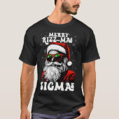Merry Rizz Mas Sigmas Funny Gen Alpha X-Mas Santa T-shirt (Voorkant)