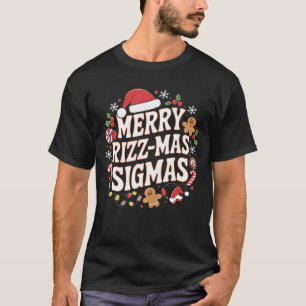 Merry Rizz Mas Sigmas Funny Meme Gen Alpha Santa T-shirt