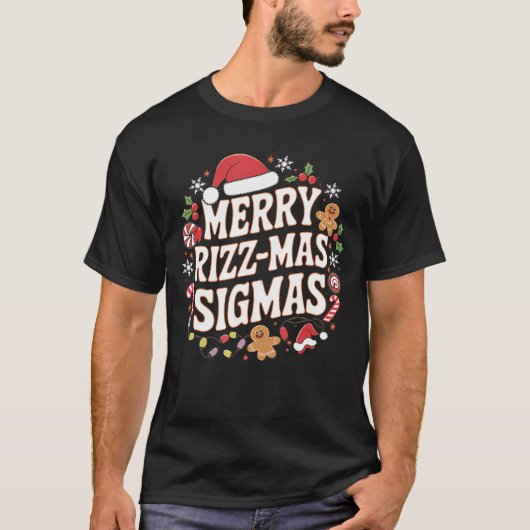 Merry Rizz Mas Sigmas Funny Meme Gen Alpha Santa T-shirt (Voorkant)