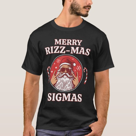 Merry Rizz Mas Sigmas- Gen Alpha Middelbare School T-shirt (Voorkant)