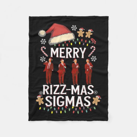 Merry Rizz Mas Sigmas Gen Alpha Trump Christmas PJ Fleece Deken (Voorkant)