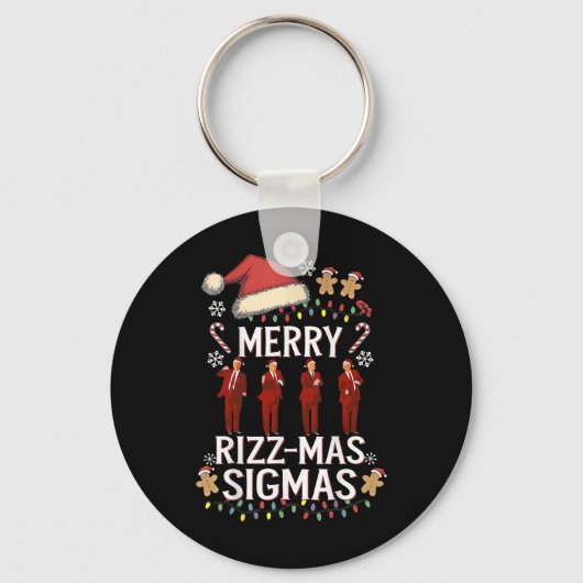 Merry Rizz Mas Sigmas Gen Alpha Trump Christmas PJ Sleutelhanger (Voorkant)