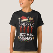 Merry Rizz Mas Sigmas Gen Alpha Trump Christmas PJ T-shirt (Voorkant)