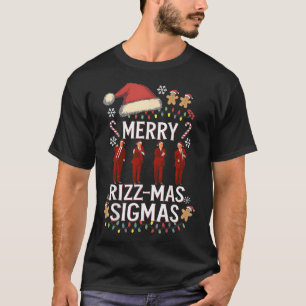 Merry Rizz Mas Sigmas Gen Alpha Trump Christmas PJ T-shirt