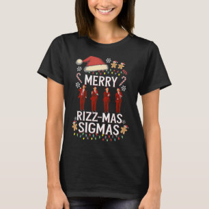 Merry Rizz Mas Sigmas Gen Alpha Trump Christmas PJ T-shirt