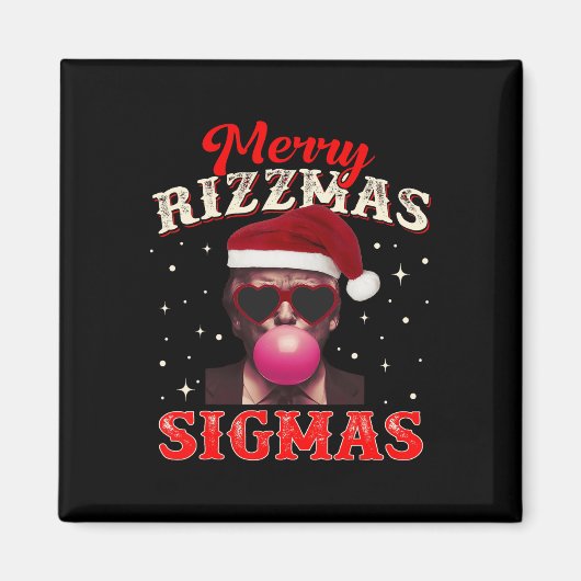 Merry Rizz Mas Sigmas Gen Alpha Trump Santa Christ Magneet (Voorkant)