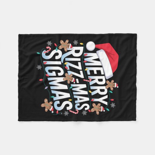 Merry Rizz Mas Sigmas Grappige Alpha Kerstman Fleece Deken (Voorkant (Horizontaal))