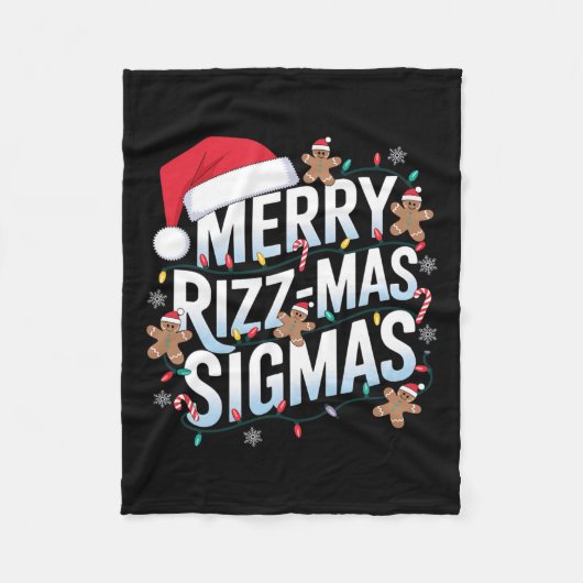 Merry Rizz Mas Sigmas Grappige Alpha Kerstman Fleece Deken (Voorkant)