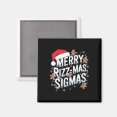 Merry Rizz Mas Sigmas Grappige Alpha Kerstman Magneet (Voorkant / Achterkant)