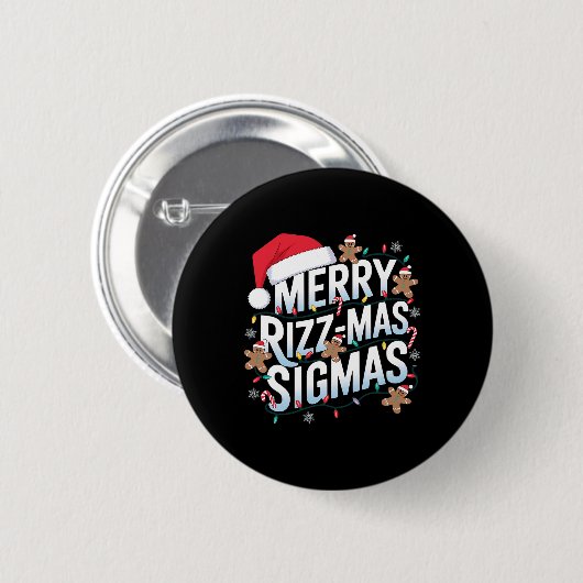 Merry Rizz Mas Sigmas Grappige Alpha Kerstman Ronde Button 5,7 Cm (Voorkant /achterkant)