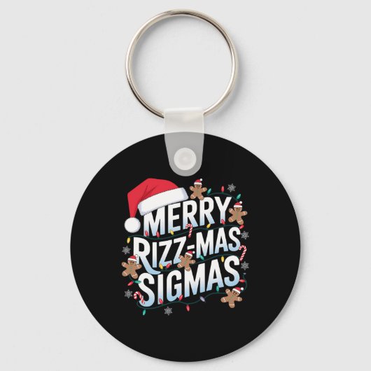 Merry Rizz Mas Sigmas Grappige Alpha Kerstman Sleutelhanger (Voorkant)