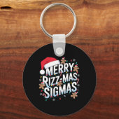Merry Rizz Mas Sigmas Grappige Alpha Kerstman Sleutelhanger (Voorkant)