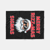Merry Rizz Mas Sigmas Grappige Kerstman Kerstmis Fleece Deken (Voorkant (Horizontaal))