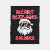 Merry Rizz Mas Sigmas Grappige Kerstman Kerstmis Fleece Deken (Voorkant)