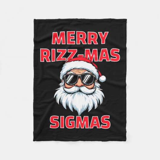 Merry Rizz Mas Sigmas Grappige Kerstman Kerstmis Fleece Deken (Voorkant)