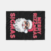 Merry Rizz Mas Sigmas Grappige Kerstman Kerstmis Fleece Deken (Voorkant (Horizontaal))